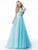 Sherri Hill - 51895 Two Piece Satin Halter Tulle Ballgown In Blue
