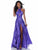 Sherri Hill - 51897 Crisscross Halter Long A Line Satin Dress In Purple