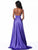 Sherri Hill - 51897 Crisscross Halter Long A Line Satin Dress In Purple