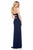 Sherri Hill - 51901 Long Cutout Bodice Mesh A-Line Dress In Blue