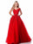 Sherri Hill - 51905 Flower Appliques Cap Sleeved A Line Dress In Red