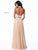 Sherri Hill - 51910 Two Piece Beaded Keyhole Cutout Long Dress In Neutral