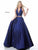 Sherri Hill - 51923 Two Piece V-Neck Evening Dress In Blue