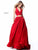Sherri Hill - 51923 Two Piece V-Neck Evening Dress In Red