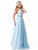 Sherri Hill - 51924 Two-Piece Beaded Applique Long Chiffon Dress In Blue