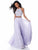 Sherri Hill - 51924 Two-Piece Beaded Applique Long Chiffon Dress In Purple