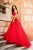 Sherri Hill - 51925 Two Piece Appliqued High Halter A Line Dress In Red