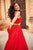 Sherri Hill - 51925 Two Piece Appliqued High Halter A Line Dress In Red
