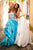 Sherri Hill - 51932 Two Piece Floral Print Charmeuse A-line Dress In Blue and Print And White