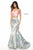 Sherri Hill - 51943 Two Piece Floral Print Mermaid Dress In Pink and Print