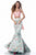 Sherri Hill - 51943 Two Piece Floral Print Mermaid Dress In Pink and Print