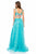 Sherri Hill - 51945 Floral Two Piece Lace A-Line Dress In Blue and Print