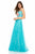 Sherri Hill - 51945 Floral Two Piece Lace A-Line Dress In Blue and Print