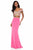 Sherri Hill - 51951 Beaded Lace Off-Shoulder Jersey Fitted Dress In Pink