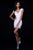 Sherri Hill - 51983 Beaded Cap Sleeve V-neck Sheath Dress In Pink and Silver