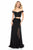 Sherri Hill - 51996 Beaded Two Piece Off-Shoulder A-Line Gown In Black