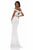 Sherri Hill - 52009 Bedazzled Halter Neck Sheath Dress In White and Silver