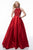 Sherri Hill - 52019 Beaded Halter Bodice A Line Satin Dress In Red