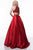 Sherri Hill - 52019 Beaded Halter Bodice A Line Satin Dress In Red