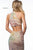 Sherri Hill - 52032 Beaded Deep Halter V-neck Dress With Open Back In Neutral and Multi-Color