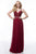 Sherri Hill - 52034 Lace Deep V-neck Chiffon Sheath Dress In Red