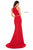 Sherri Hill - 52042 Two Piece Halter Bodice High Slit Long Dress In Red