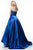 Sherri Hill - 52055 Fully Beaded Corset Bodice Satin Ballgown In Blue