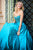 Sherri Hill - 52055 Fully Beaded Corset Bodice Satin Ballgown In Blue