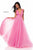 Sherri Hill - 52058 Plunging V-Neck Pleated Ballgown In Pink