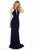 Sherri Hill - 52061 Beaded Halter Jersey Sheath Dress In Blue