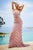 Sherri Hill - 52070 Sequined Plunging V-neck Trumpet Dress In Pink