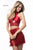 Sherri Hill - 52086 Two Piece Beaded Fringe Fitted Dress In Red