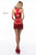 Sherri Hill - 52086 Two Piece Beaded Fringe Fitted Dress In Red
