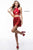 Sherri Hill - 52086 Two Piece Beaded Fringe Fitted Dress In Red