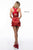 Sherri Hill - 52086 Two Piece Beaded Fringe Fitted Dress In Red