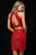 Sherri Hill - 52089 Two Piece Beaded Halter Sheath Homecoming Dress In Red