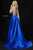 Sherri Hill - 52095 Sexy Strappy Back Long Satin Dress In Blue