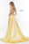 Sherri Hill - 52095 Sexy Strappy Back Long Satin Dress In Yellow
