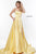 Sherri Hill - 52095 Sexy Strappy Back Long Satin Dress In Yellow