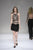 Sherri Hill - 52102 Two Piece Beaded Halter Fringe Sheath Dress In Black and Multi-Color