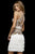 Sherri Hill - 52102 Two Piece Beaded Halter Fringe Sheath Dress In White and Multi-Color