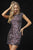 Sherri Hill - 52105 Sequined Cap Sleeve Bateau Sheath Dress In Red and Gray
