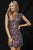 Sherri Hill - 52105 Sequined Cap Sleeve Bateau Sheath Dress In Red and Gray