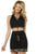 Sherri Hill - 52110 Two Piece Beaded V-Neck Sheath Dress In Black and Multi-Color