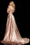 Sherri Hill - 52120 Halter Neck A-line Dress With Slit and Train In Brown