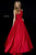 Sherri Hill - 52121 Taffeta Scoop Pleated Evening Dress In Red