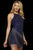 Sherri Hill - 52131 Strappy Beaded Halter Fringe Short Dress In Blue