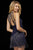 Sherri Hill - 52131 Strappy Beaded Halter Fringe Short Dress In Blue