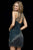 Sherri Hill - 52131 Strappy Beaded Halter Fringe Short Dress In Green