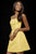 Sherri Hill - 52154 Sleeveless Taffeta Lace Up A-Line Short Dress In Yellow